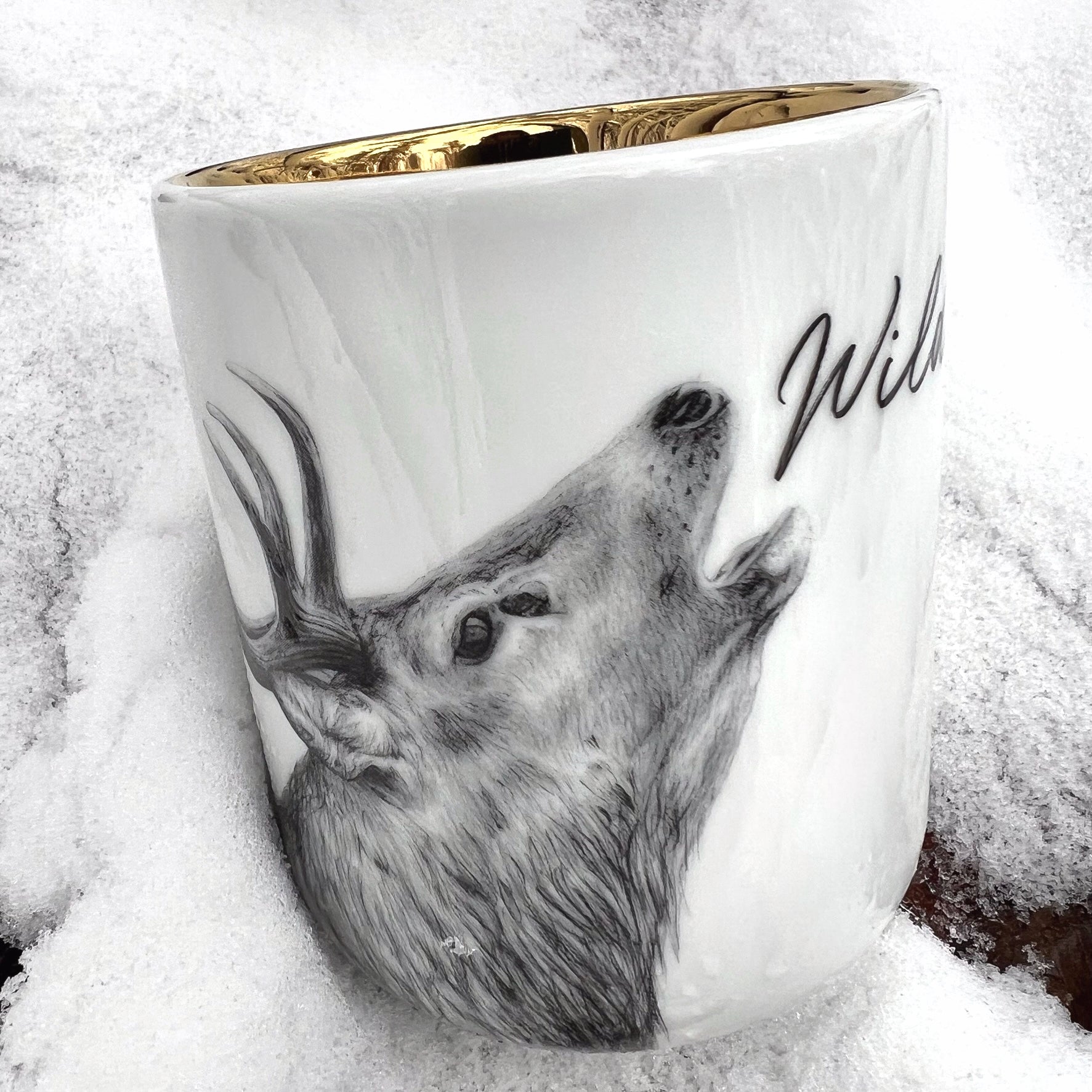 becher ohne henkel 370 . hirsch wildes fest . rauschgoldengel .