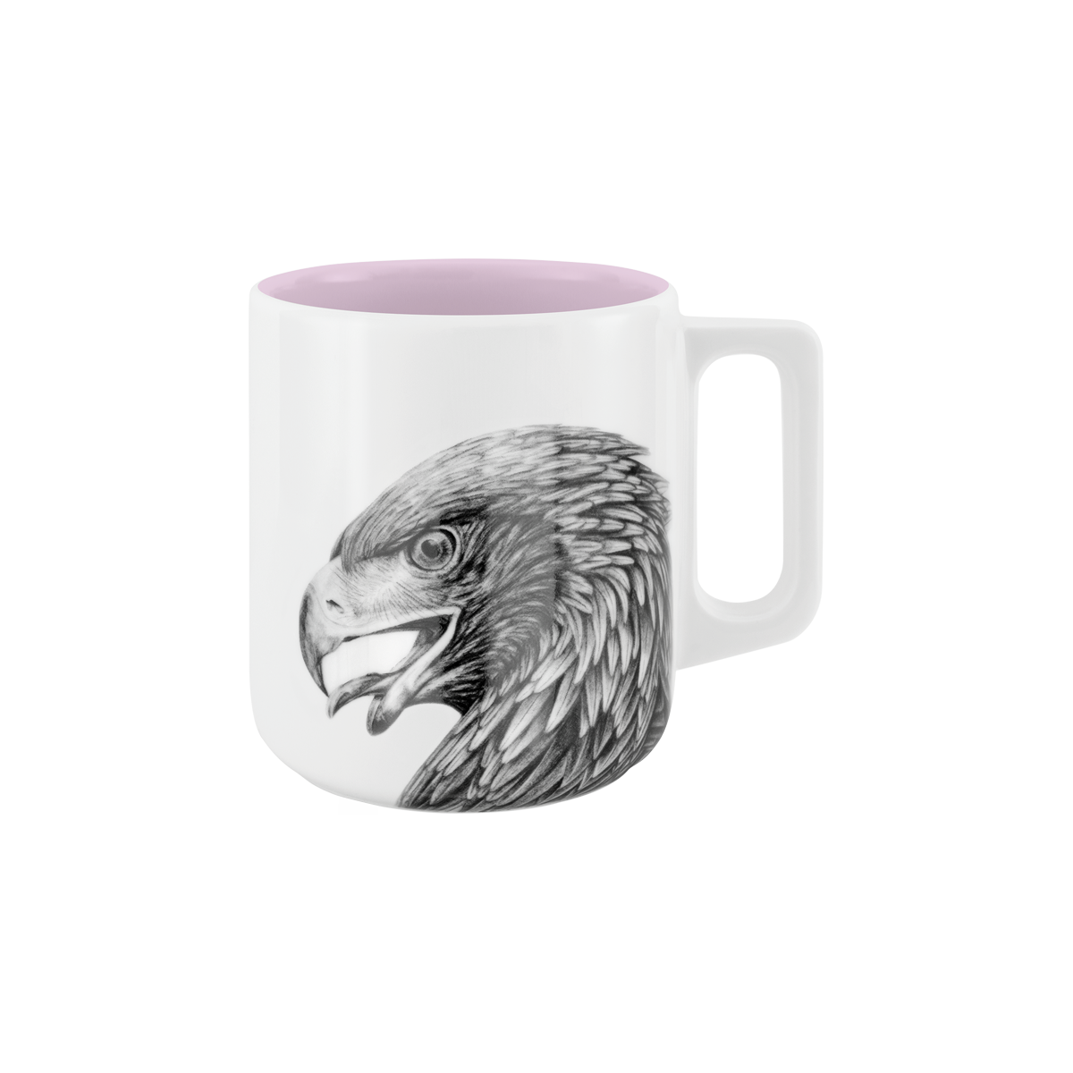 becher mit henkel . innen farbig . adler .