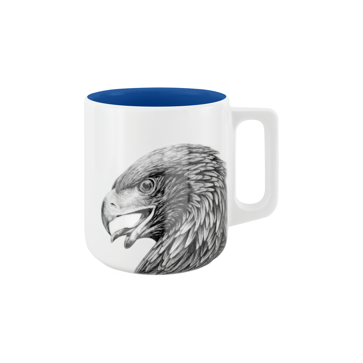 becher mit henkel . innen farbig . adler .