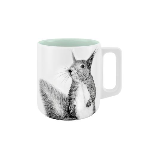becher mit henkel 370 . innen farbig . eichhörnchen .