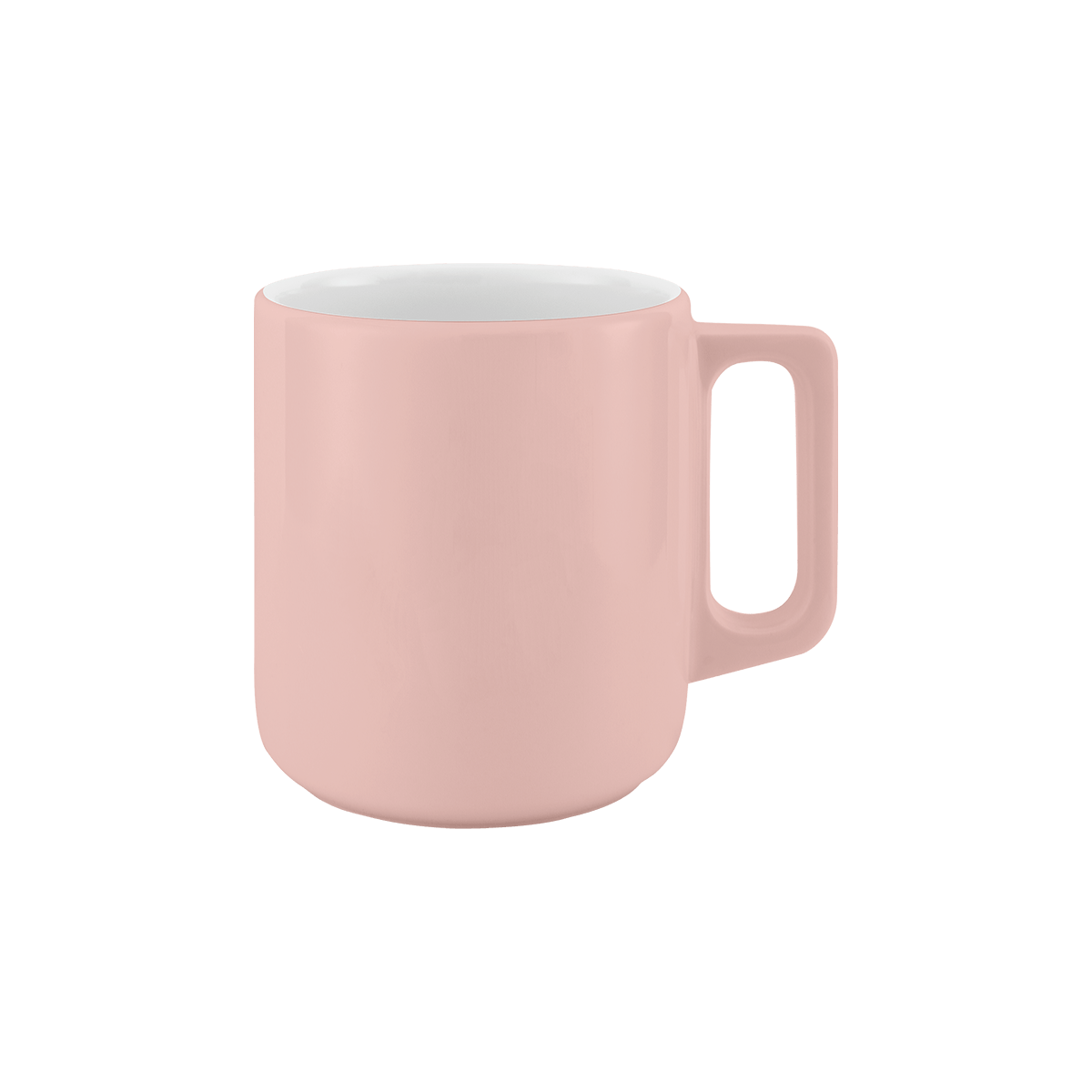 becher mit henkel . zuckerwatte . handgespritzt außen .