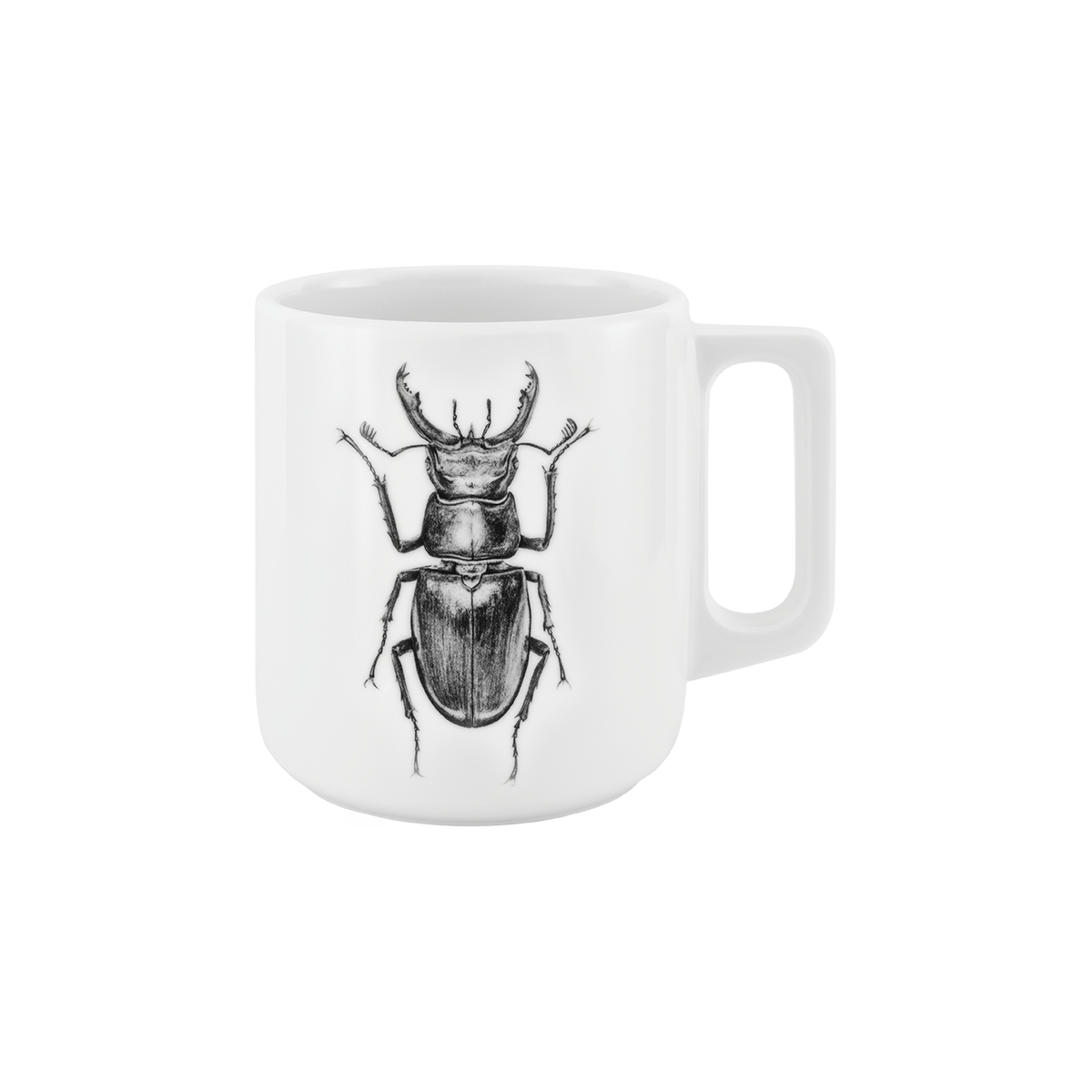 becher mit henkel . hirschkäfer .