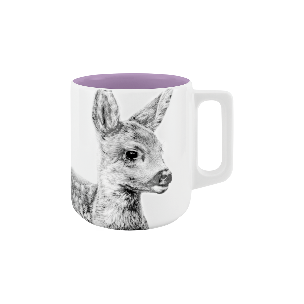 becher mit henkel . innen farbig . kitz .