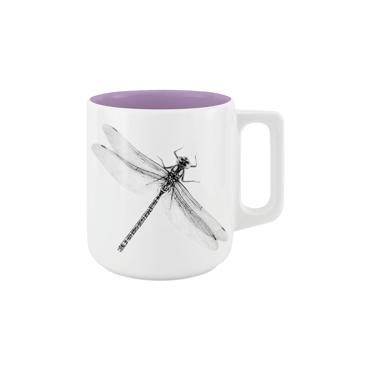 becher mit henkel . innen farbig . libelle .