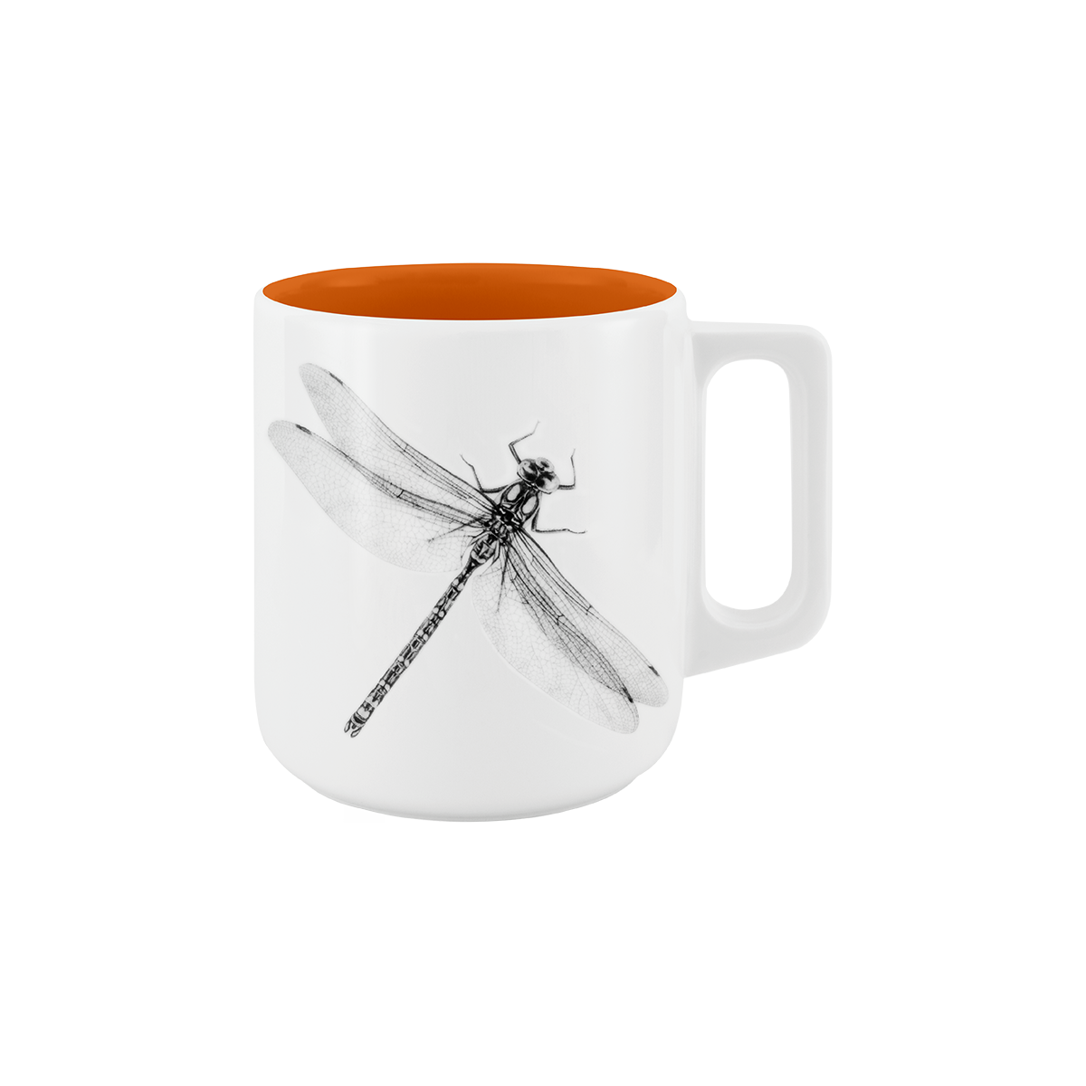 becher mit henkel . innen farbig . libelle .
