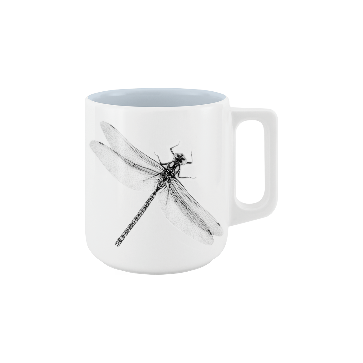 becher mit henkel . innen farbig . libelle .