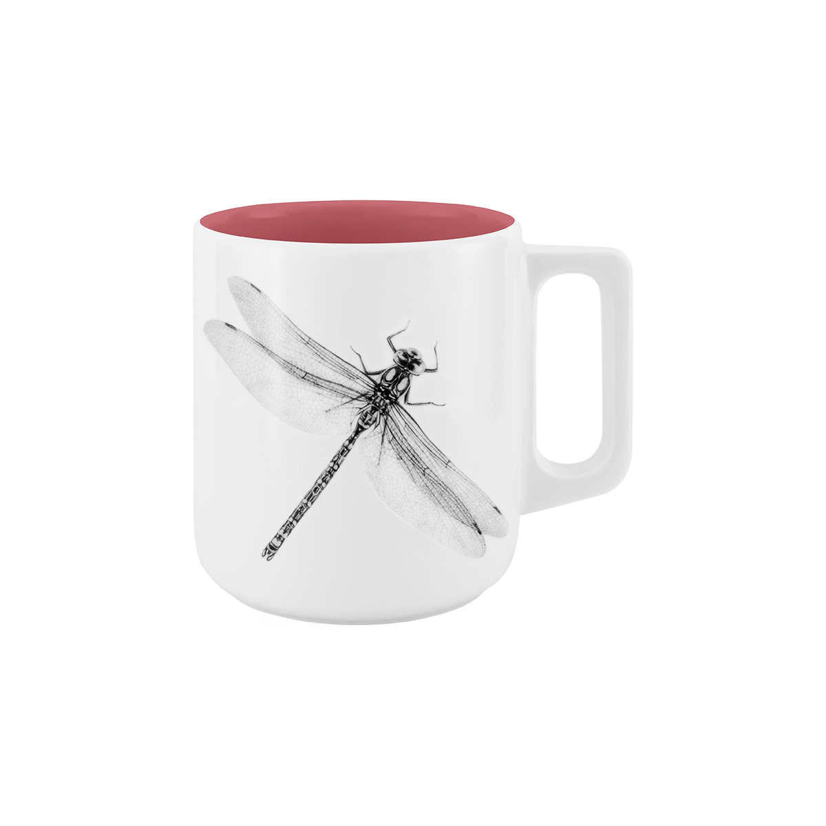 becher mit henkel . innen farbig . libelle .