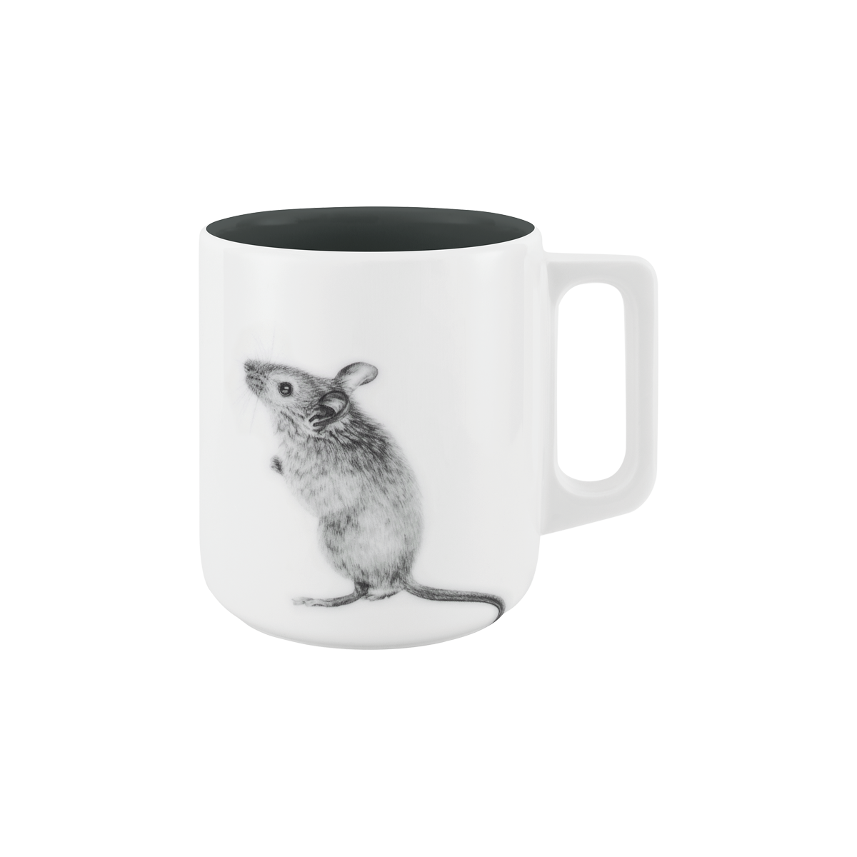 becher mit henkel . innen farbig . maus .