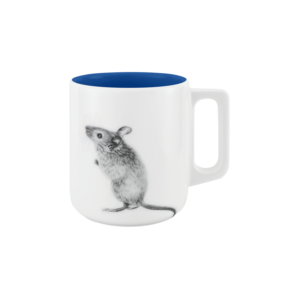 becher mit henkel . innen farbig . maus .