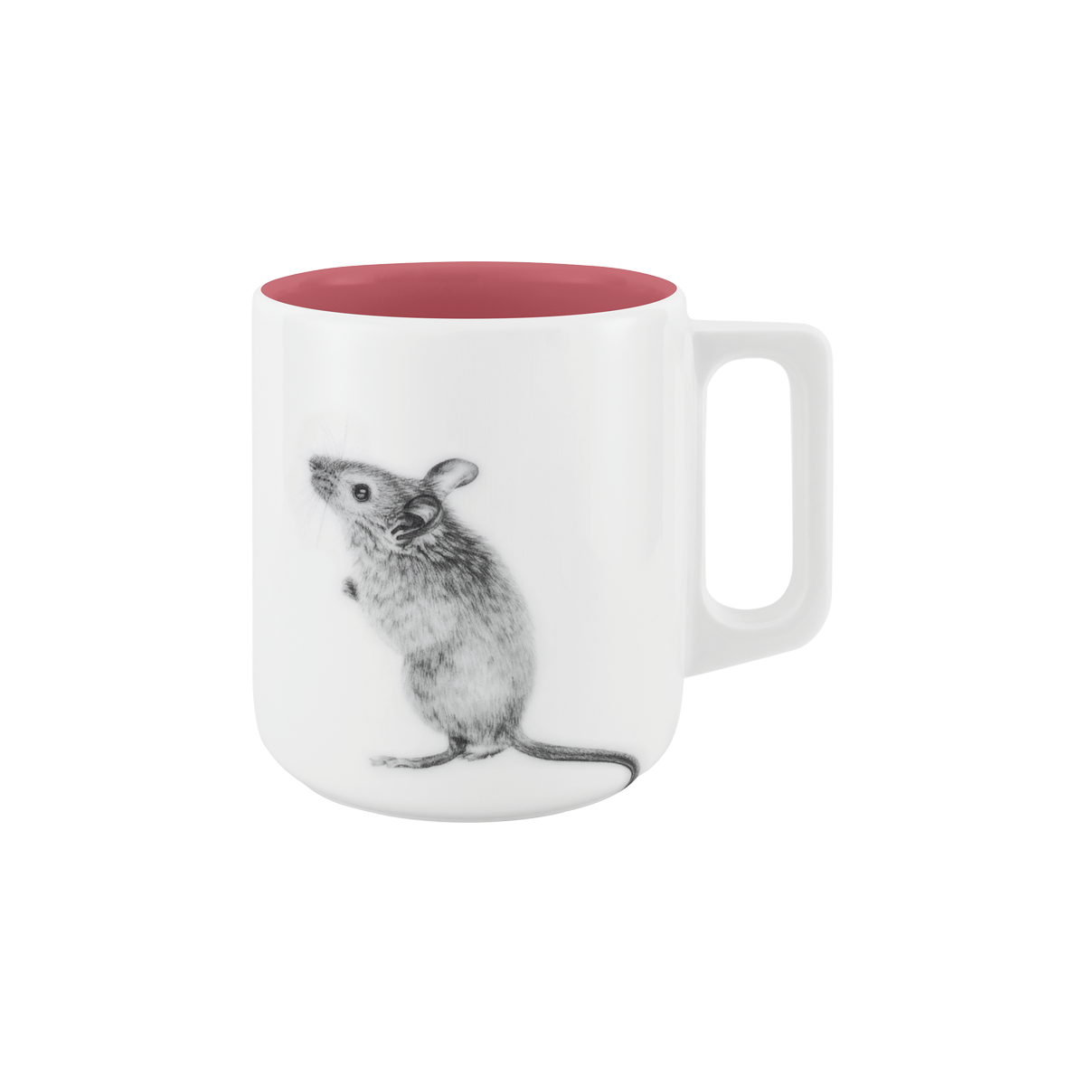 becher mit henkel . innen farbig . maus .