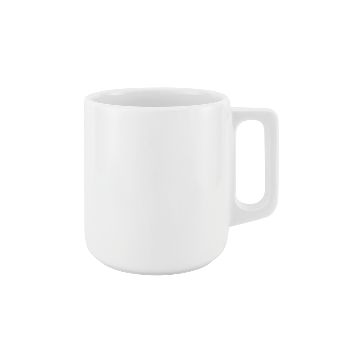 becher mit henkel . handgespritzt außen .