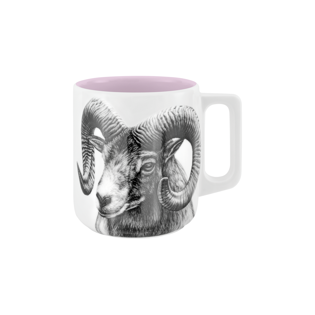 becher mit henkel . innen farbig . widder .