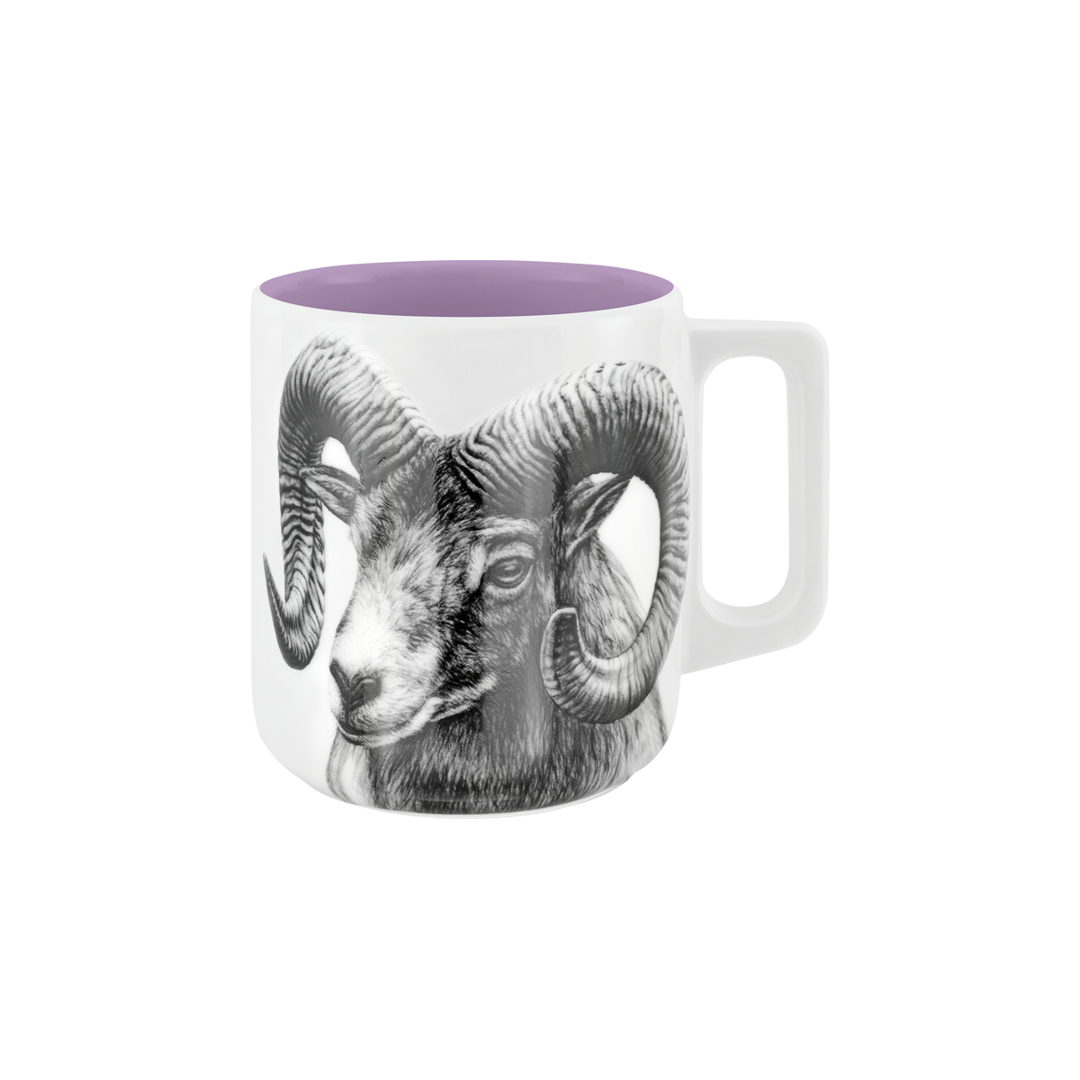 becher mit henkel . innen farbig . widder .