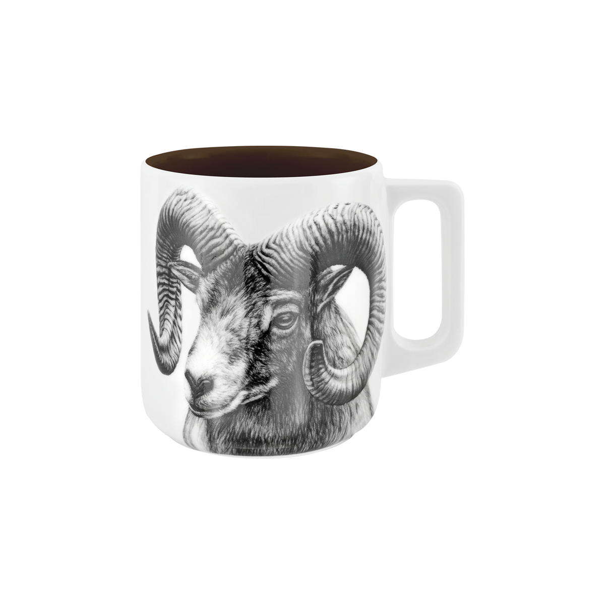 becher mit henkel 370 . innen farbig . widder .