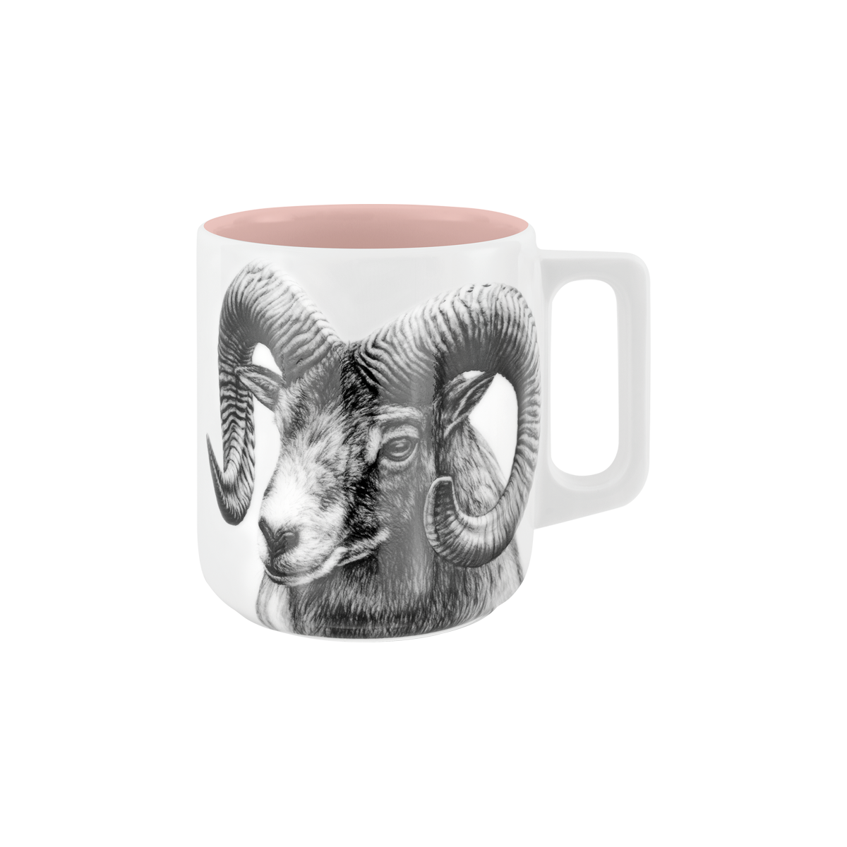 becher mit henkel . innen farbig . widder .