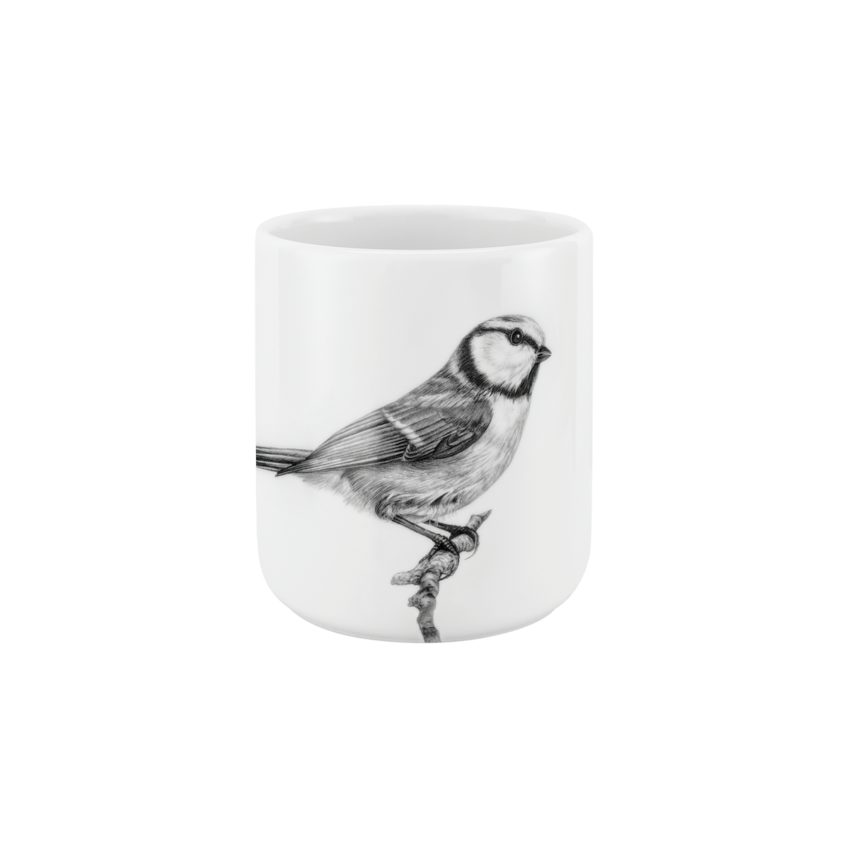 becher ohne henkel 370 . blaumeise auf ast .