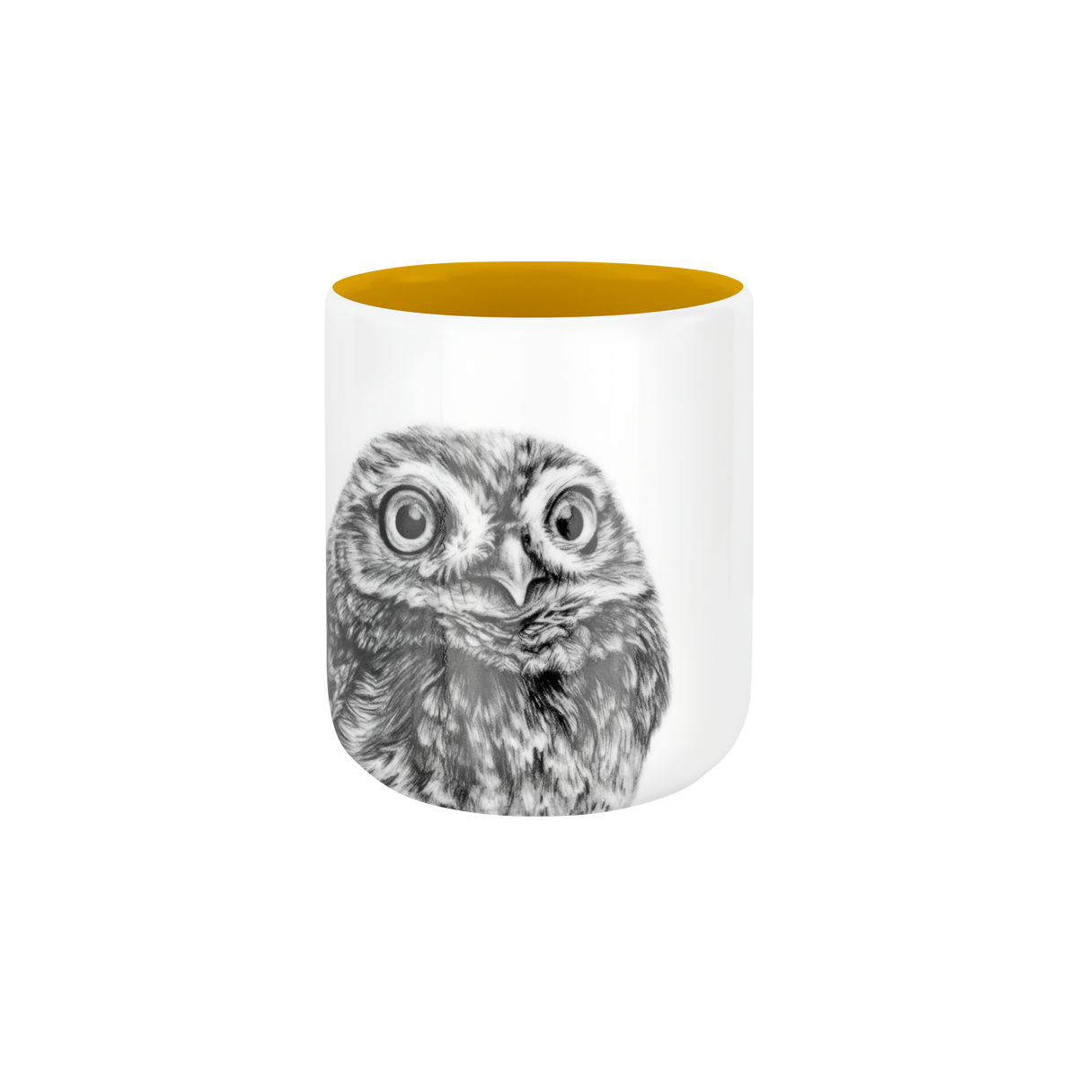 becher ohne henkel 370 . innen farbig . eule .