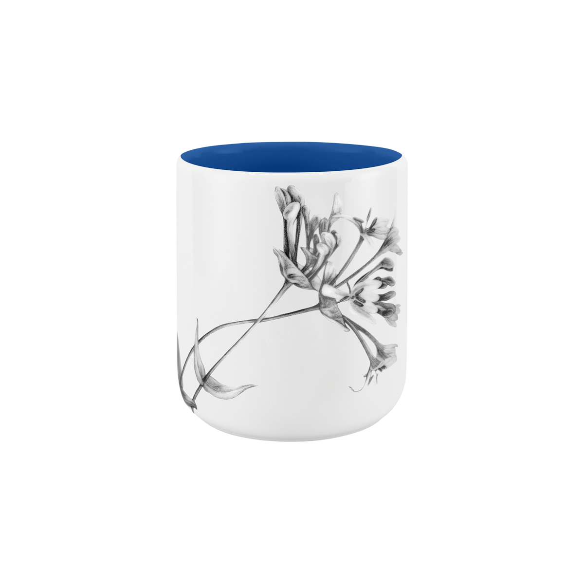 becher ohne henkel . innen farbig . geißblatt .