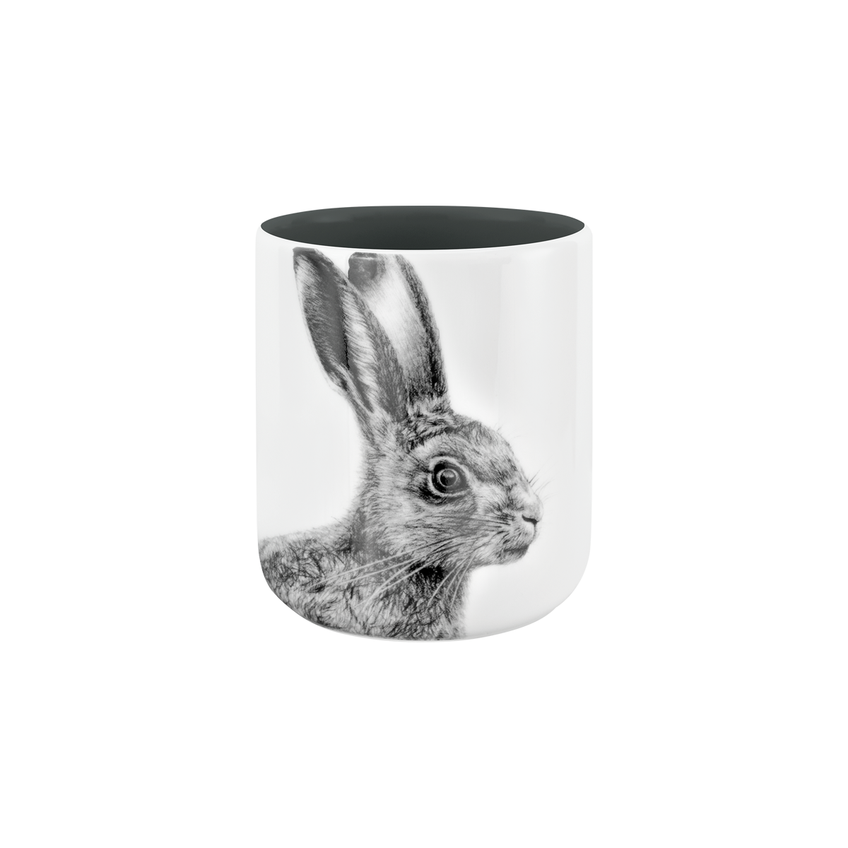 becher ohne henkel . innen farbig . hase .