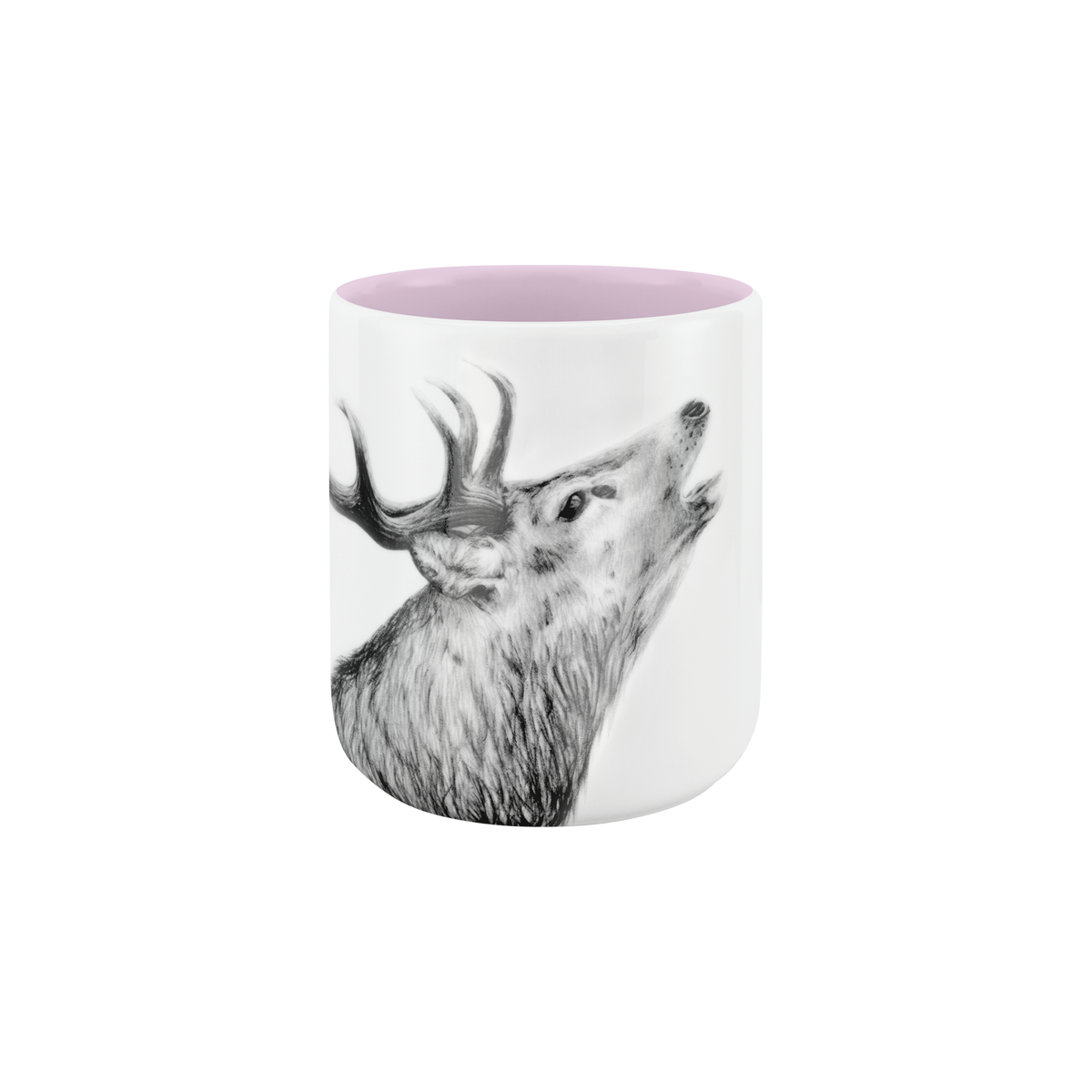 becher ohne henkel . innen farbig . hirsch .