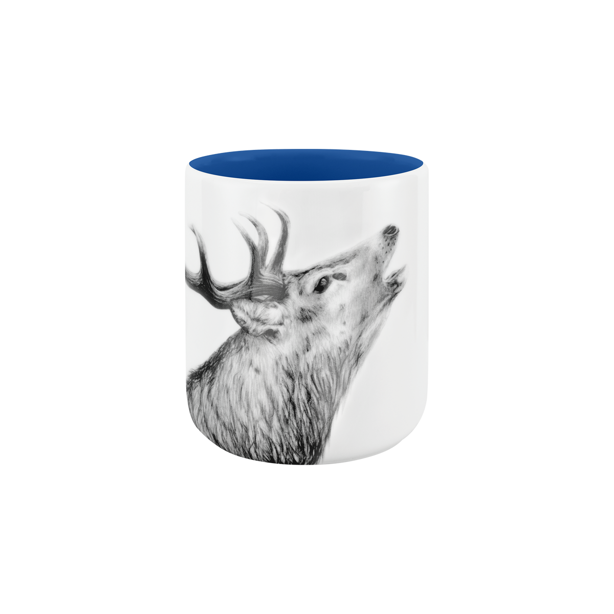 becher ohne henkel . innen farbig . hirsch .