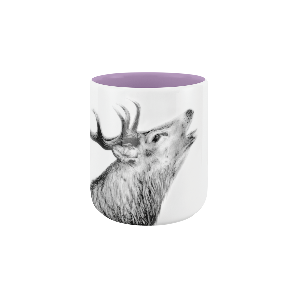 becher ohne henkel . innen farbig . hirsch .