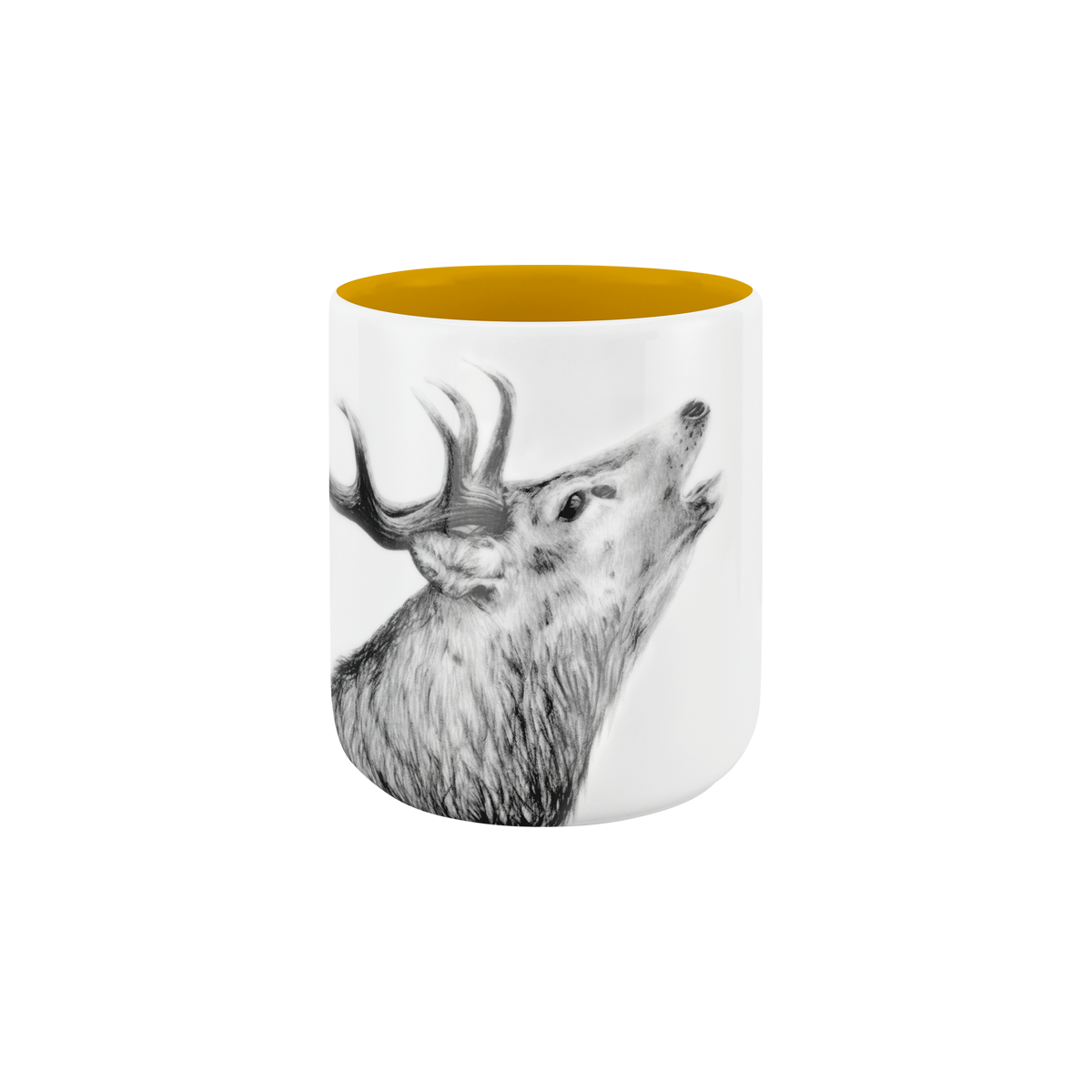 becher ohne henkel . innen farbig . hirsch .