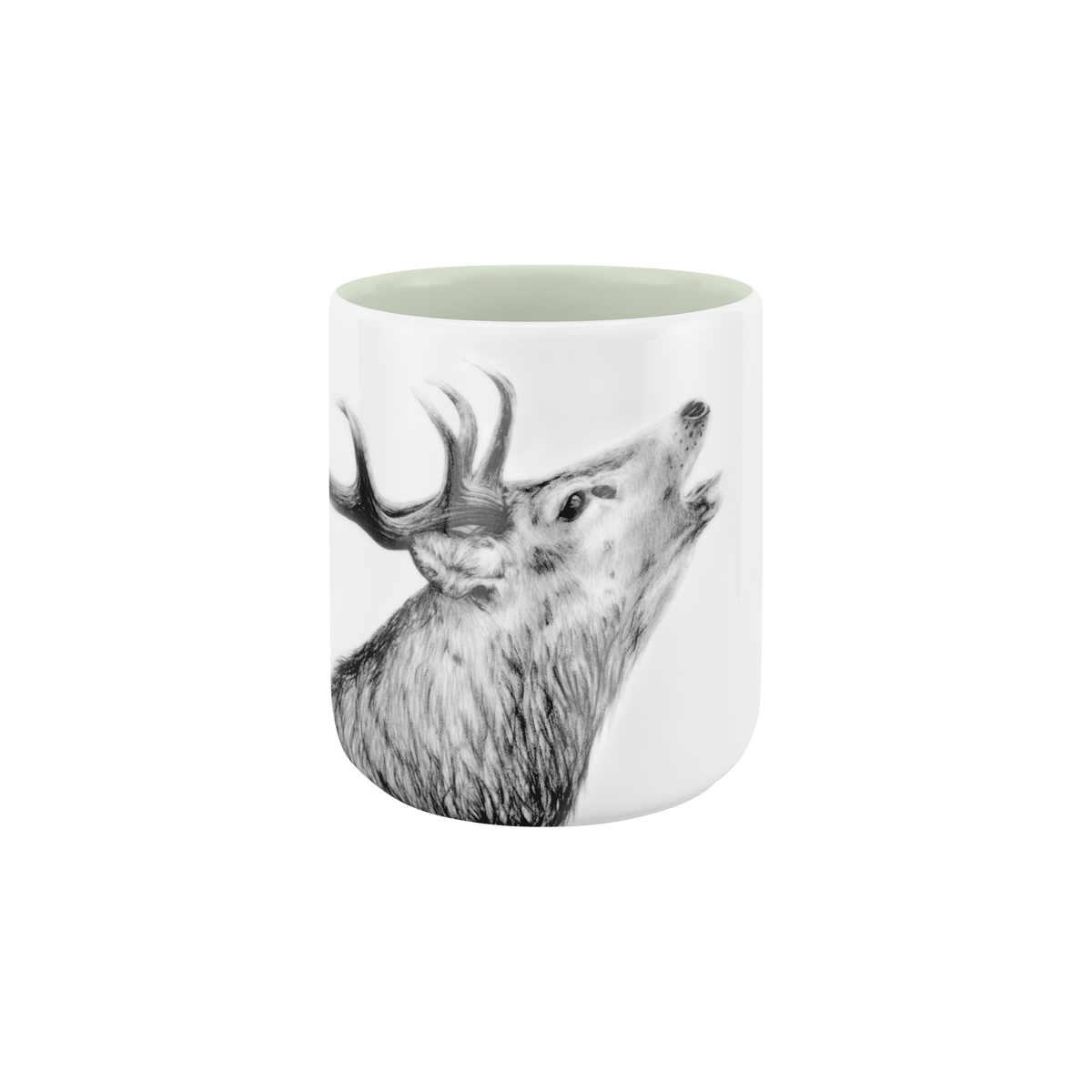 becher ohne henkel . innen farbig . hirsch .