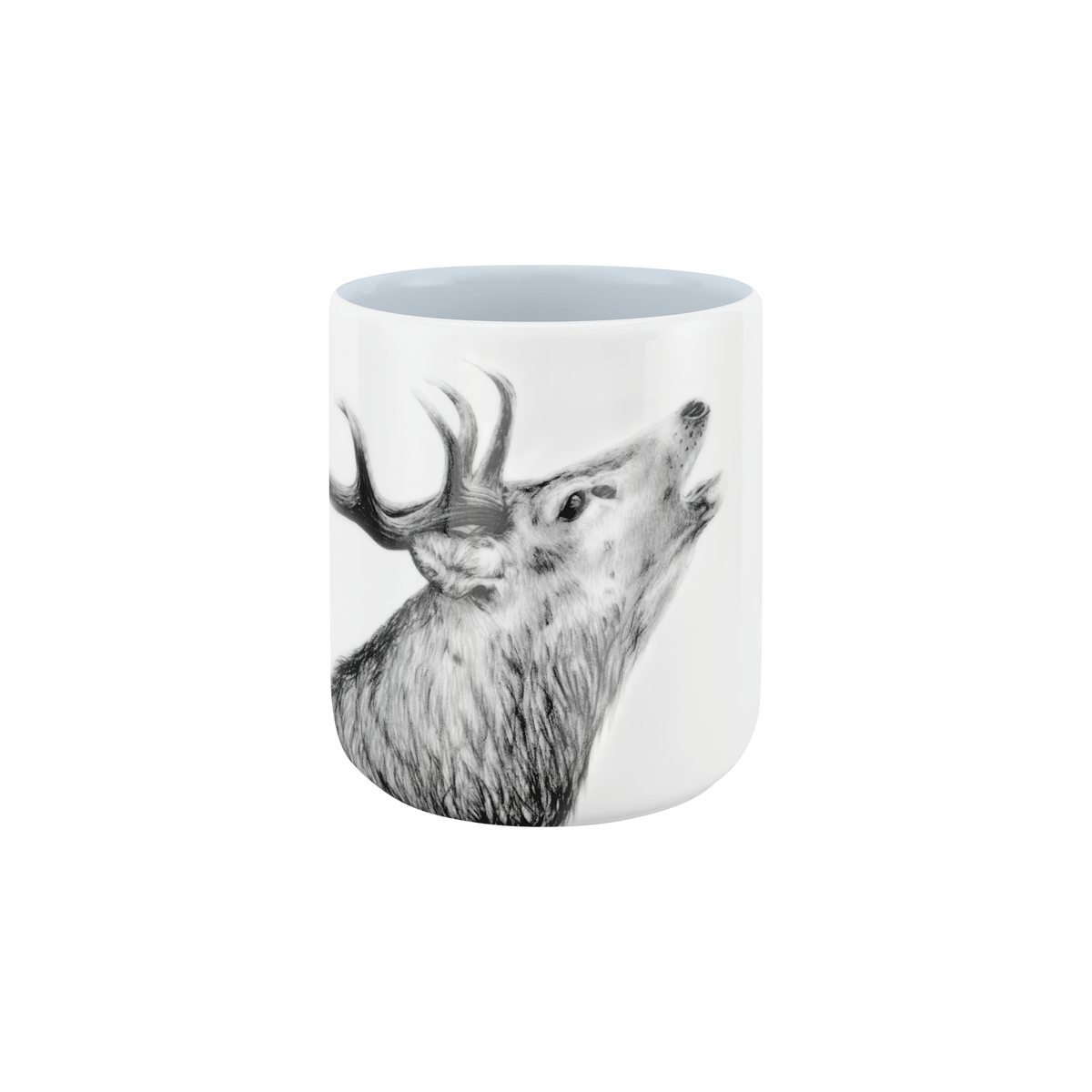 becher ohne henkel . innen farbig . hirsch .