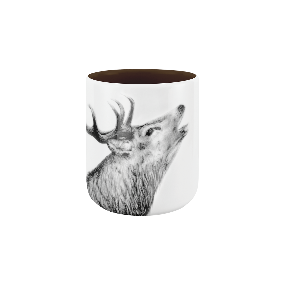 becher ohne henkel . innen farbig . hirsch .