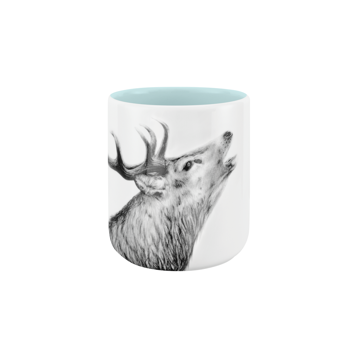 becher ohne henkel . innen farbig . hirsch .