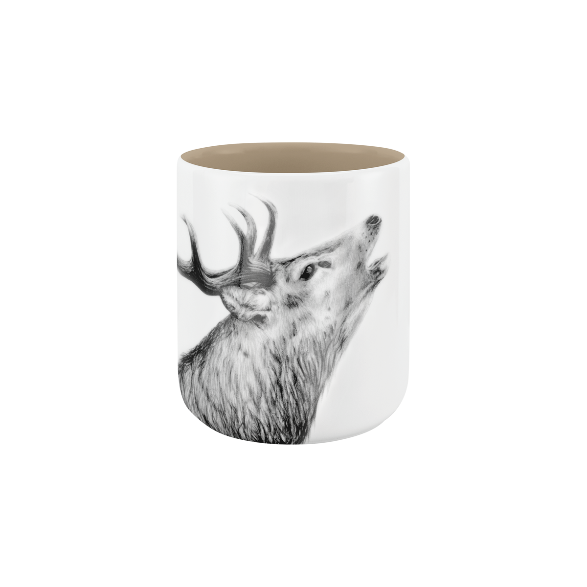 becher ohne henkel . innen farbig . hirsch .