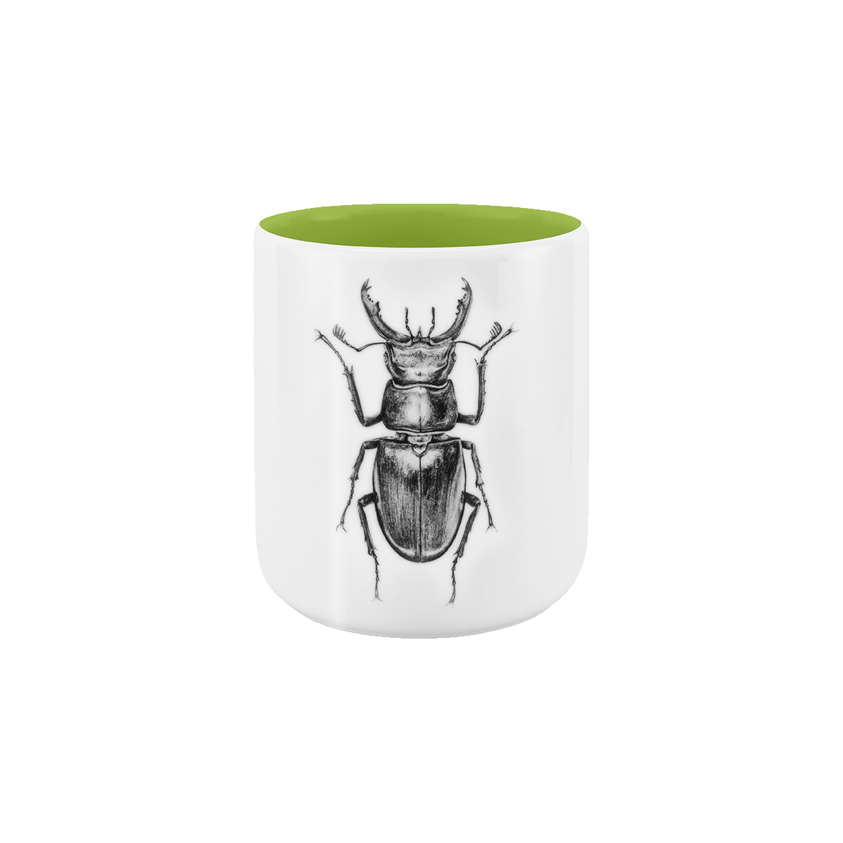 becher ohne henkel . innen farbig . hirschkäfer .