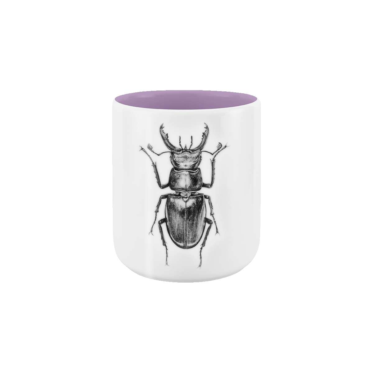 becher ohne henkel . innen farbig . hirschkäfer .