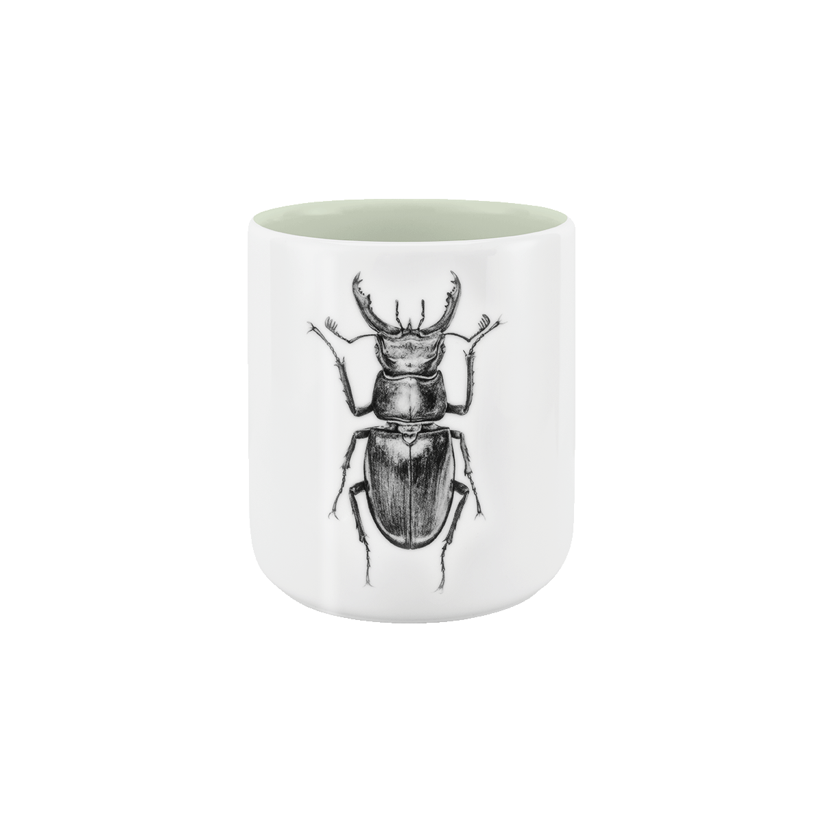 becher ohne henkel . innen farbig . hirschkäfer .