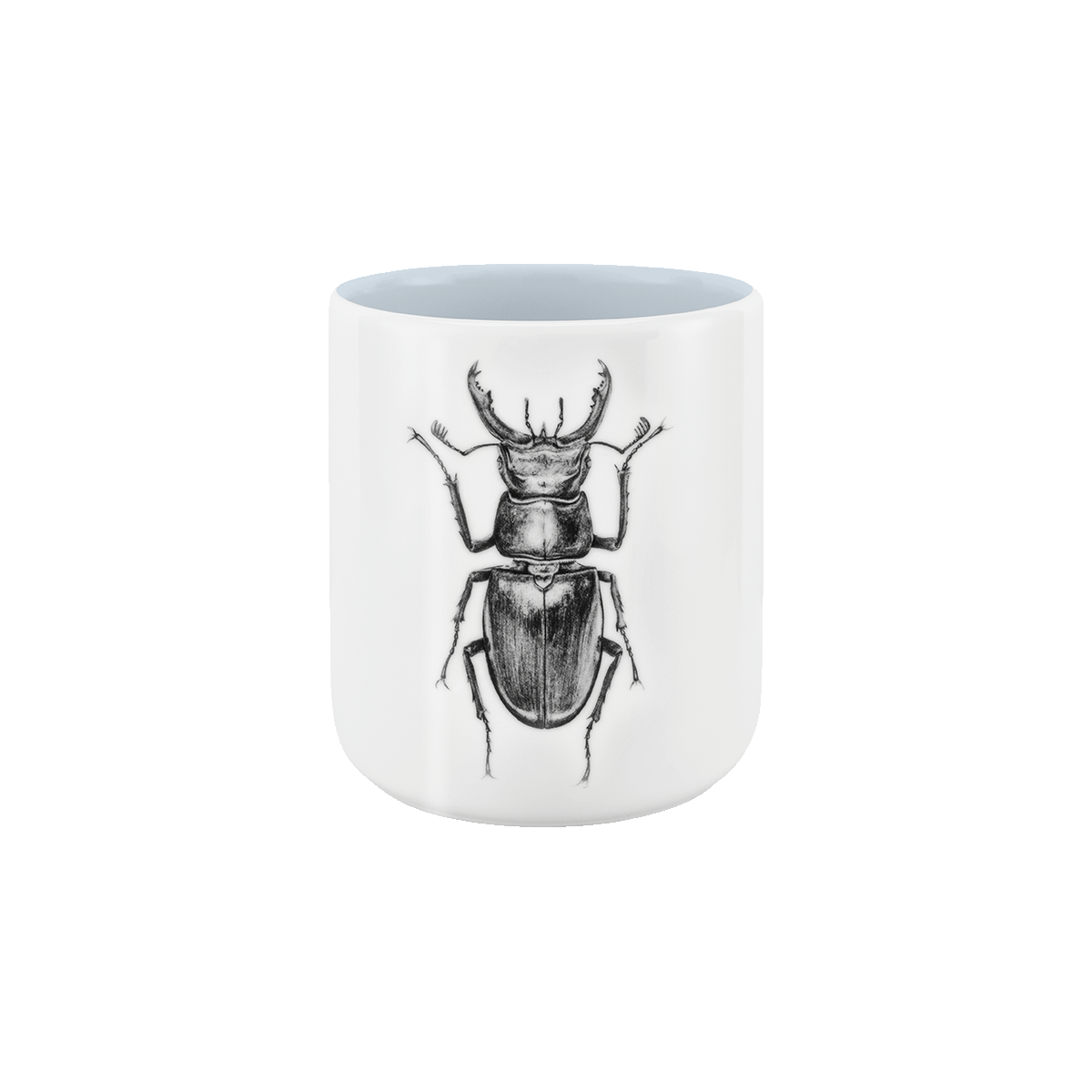 becher ohne henkel . innen farbig . hirschkäfer .