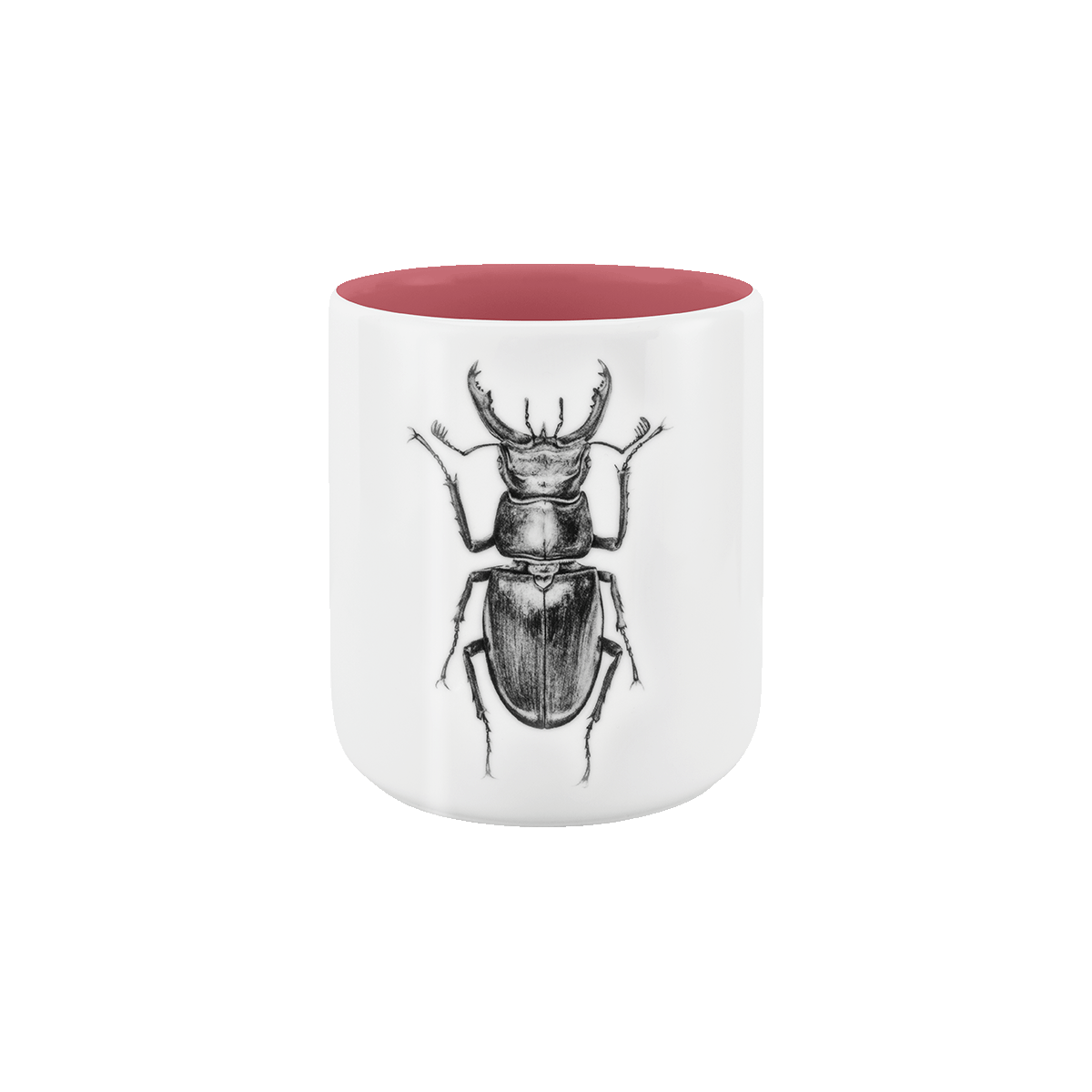 becher ohne henkel . innen farbig . hirschkäfer .