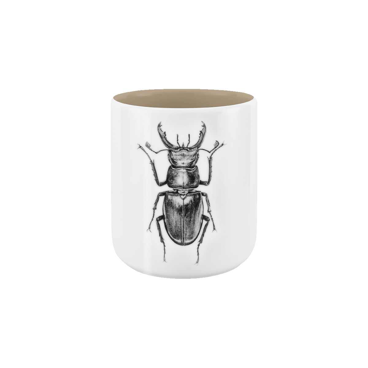 becher ohne henkel . innen farbig . hirschkäfer .