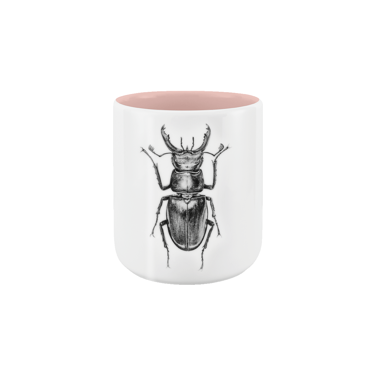 becher ohne henkel . innen farbig . hirschkäfer .