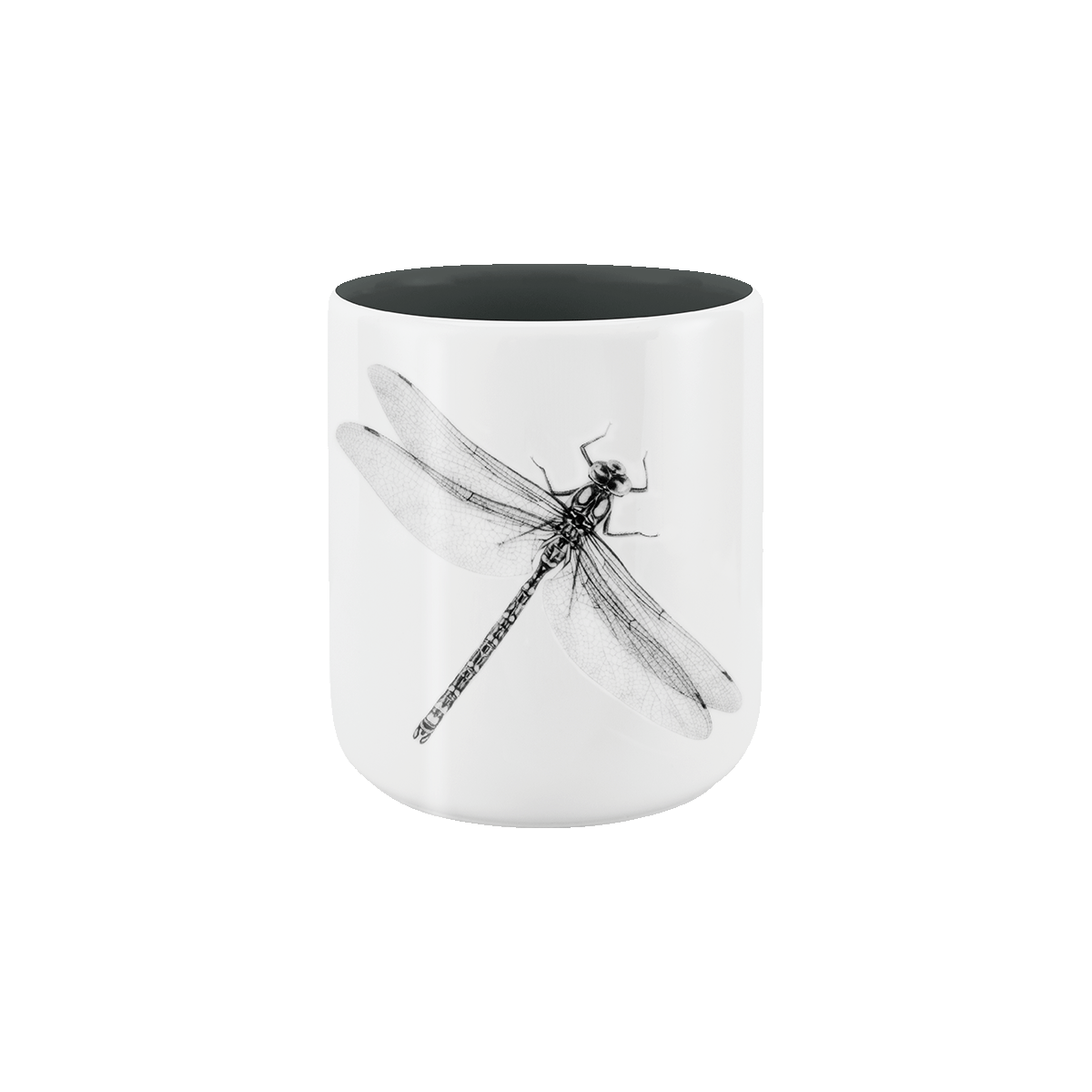 becher ohne henkel . innen farbig . libelle .