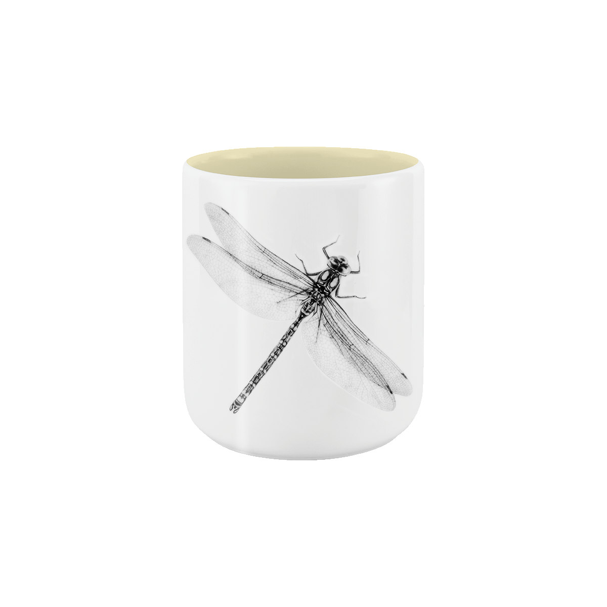 becher ohne henkel . innen farbig . libelle .