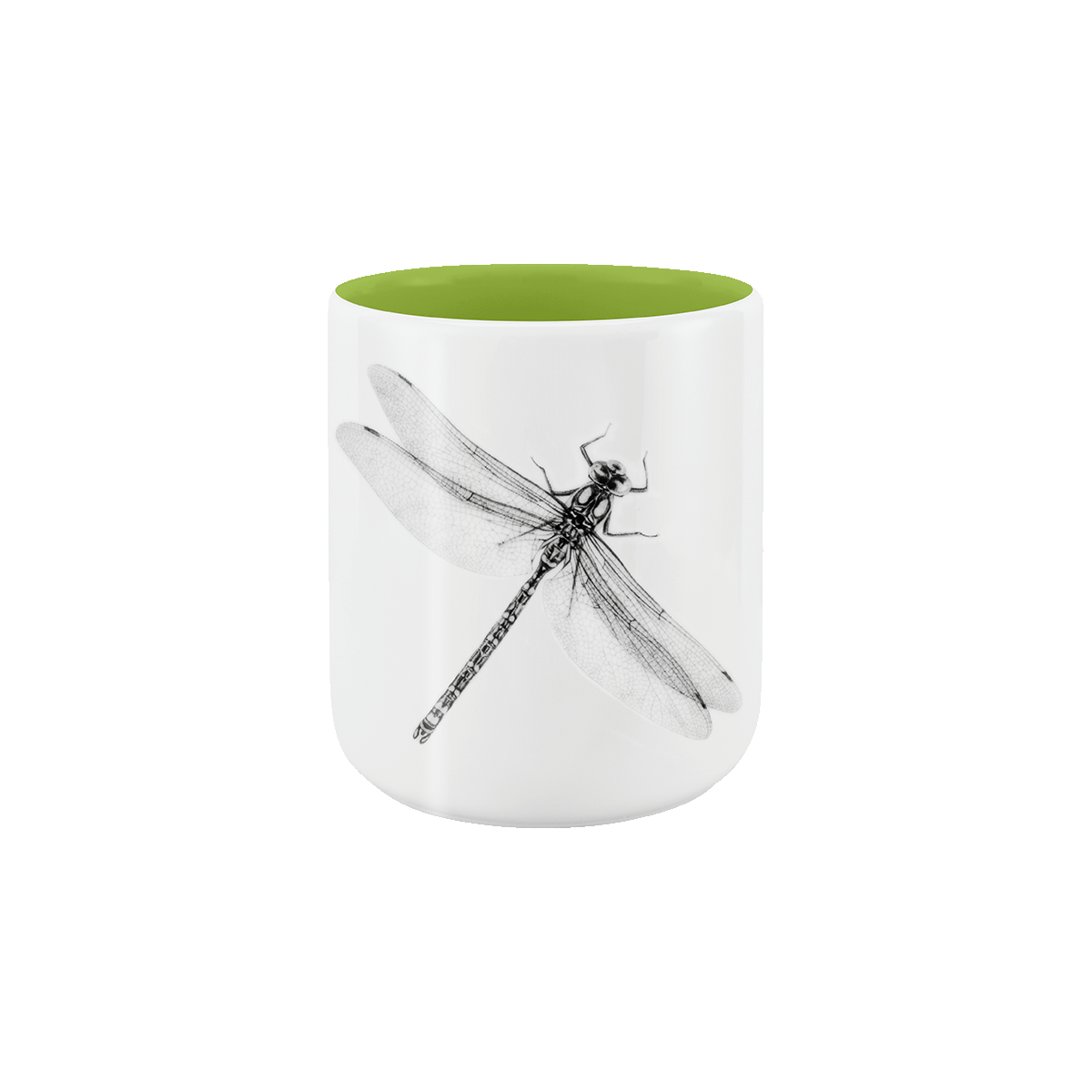 becher ohne henkel . innen farbig . libelle .