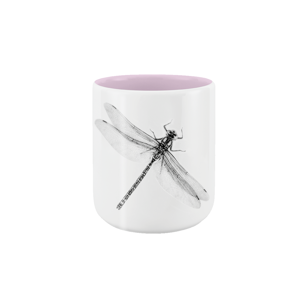 becher ohne henkel . innen farbig . libelle .