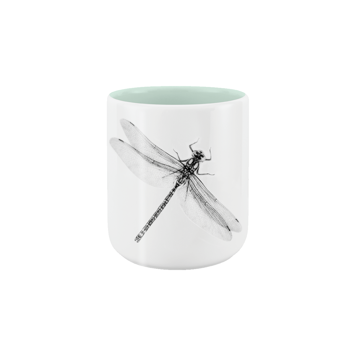 becher ohne henkel . innen farbig . libelle .