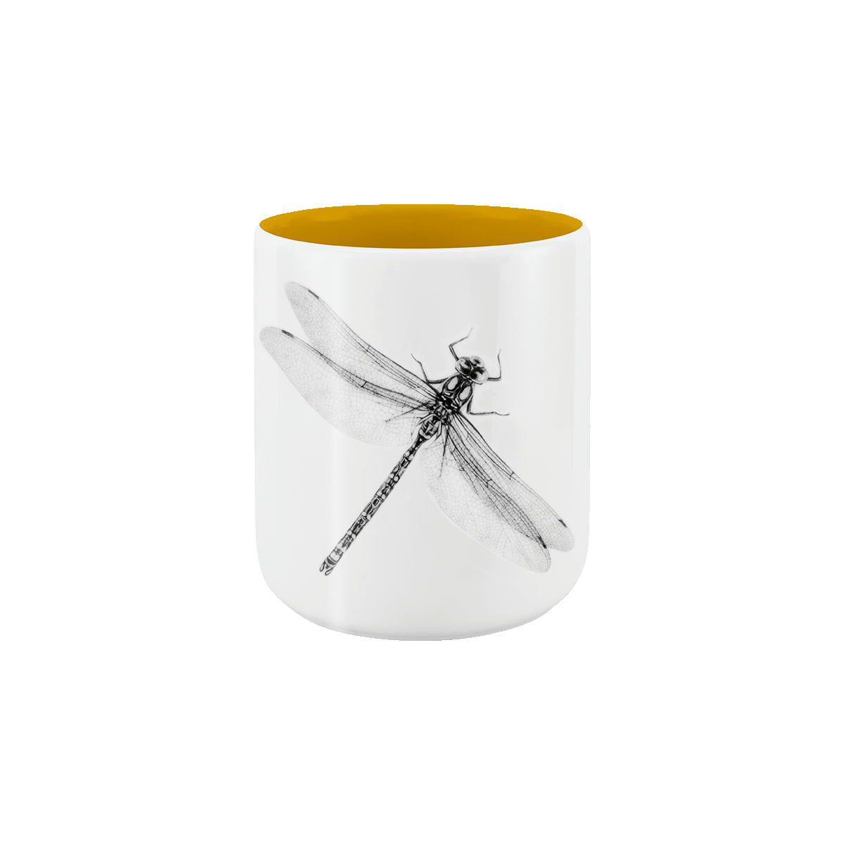 becher ohne henkel . innen farbig . libelle .