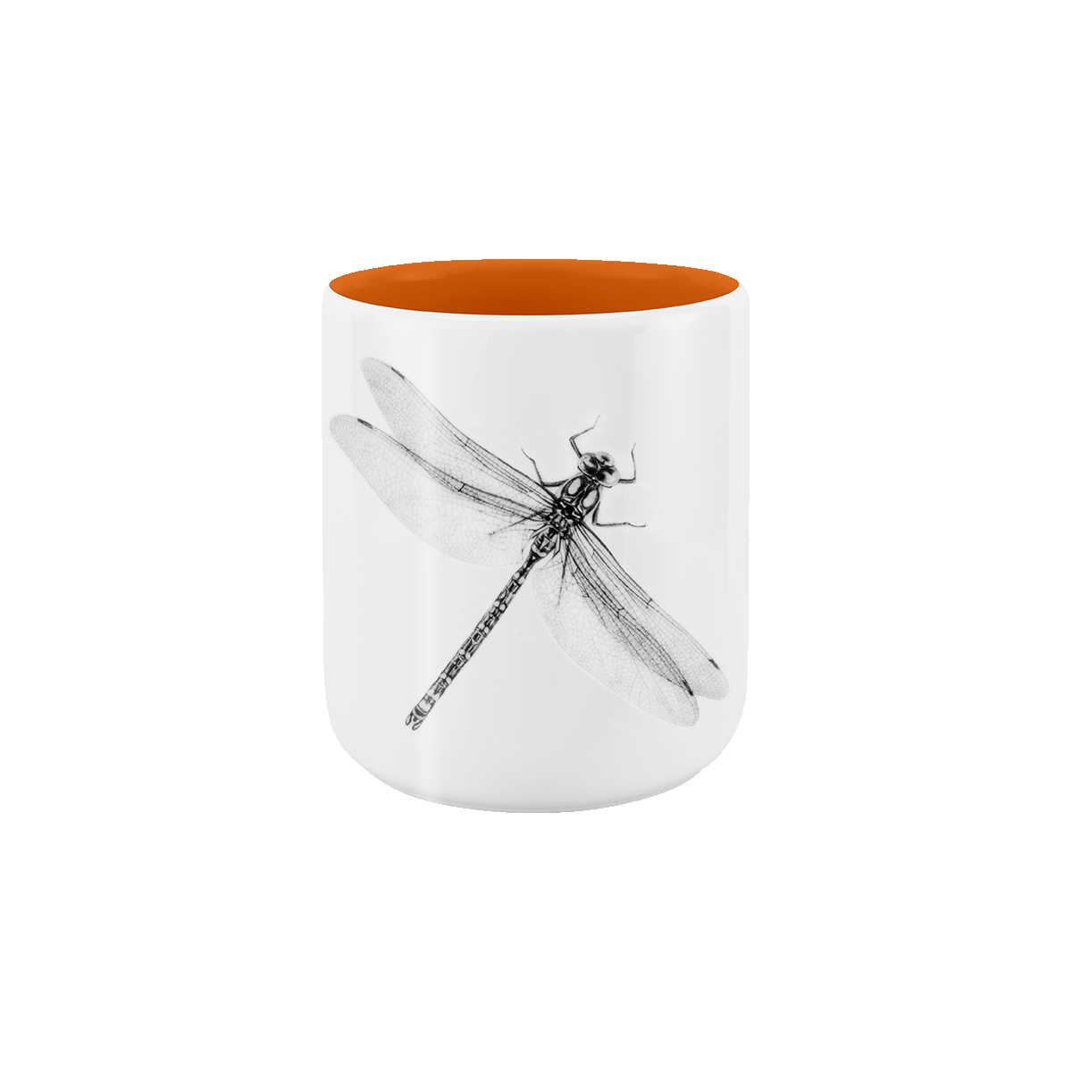 becher ohne henkel . innen farbig . libelle .