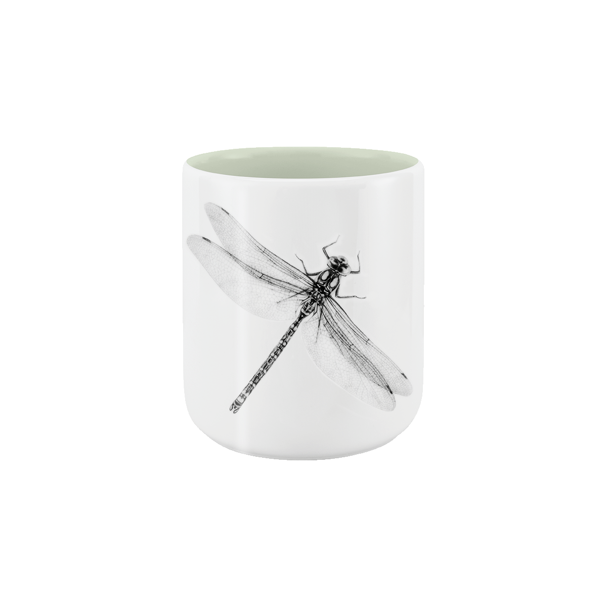 becher ohne henkel . innen farbig . libelle .