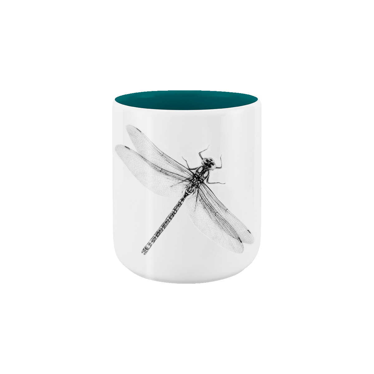 becher ohne henkel . innen farbig . libelle .