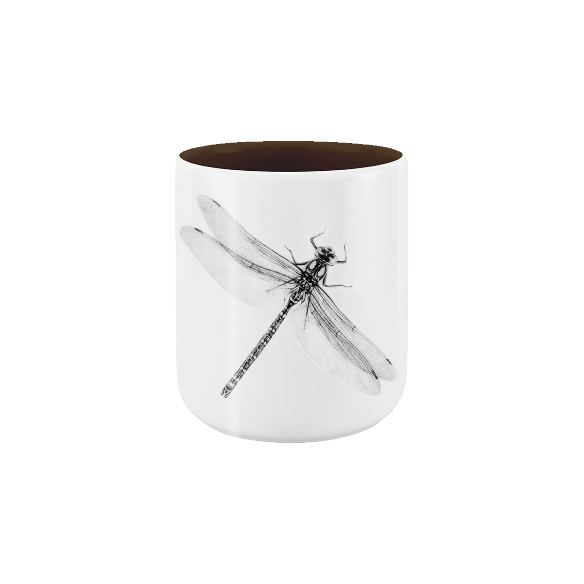 becher ohne henkel . innen farbig . libelle .