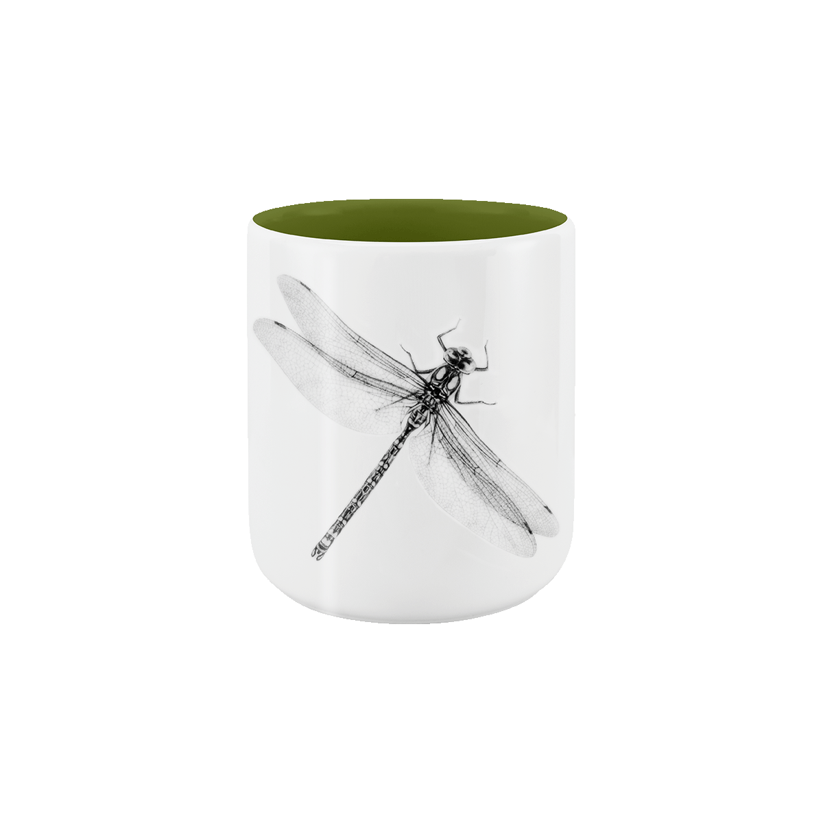 becher ohne henkel . innen farbig . libelle .